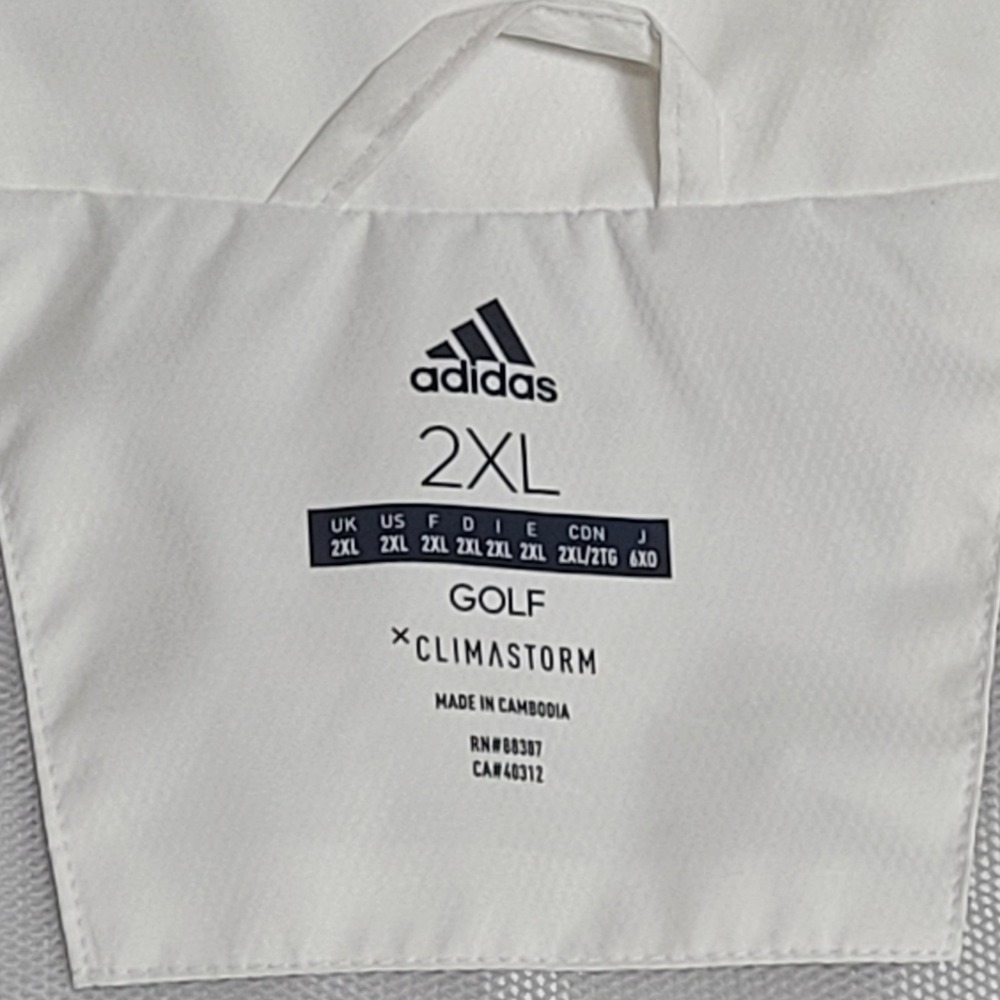 ⛳Adidas Golf Climastorm Jacket Mens 2XL White Zip TaylorMade Pebble Beach 2018 - Picture 10 of 16